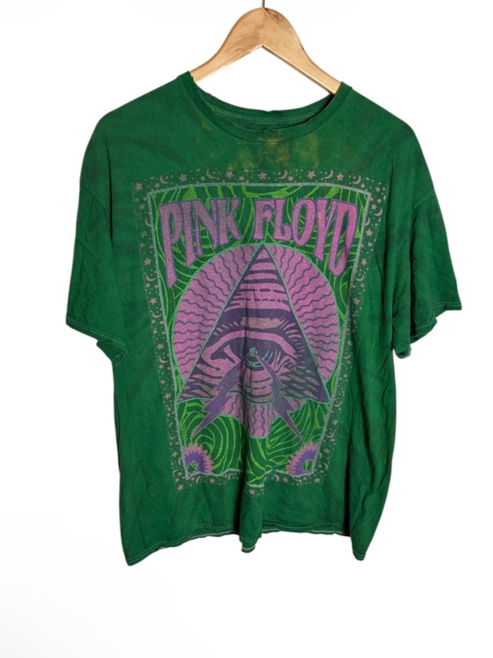 Pink Floyd green & purple All seeing eye unisex band T shirt size S/M